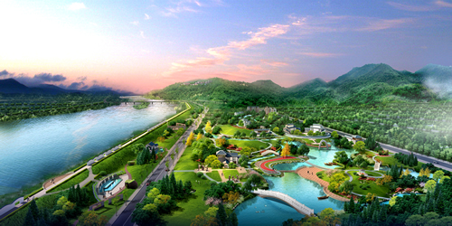 滨江公园带(图1)